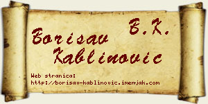 Borisav Kablinović vizit kartica